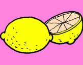 Disegno limone  pitturato su Massimino