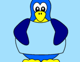 Disegno Pinguino pitturato su giulia m.