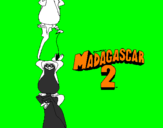 Disegno Madagascar 2 Pinguino pitturato su ari e leo