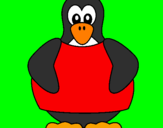 Disegno Pinguino pitturato su emanuela