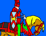 Disegno Cavaliere a cavallo pitturato su JACOPO