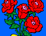 Disegno Mazzo di rose  pitturato su FRANCY