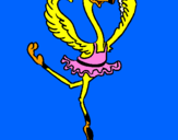Disegno Struzzo ballerino pitturato su eleonora