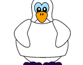 Disegno Pinguino pitturato su matteo