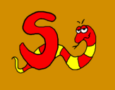 Disegno Serpente pitturato su lorenzo c
