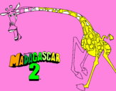 Disegno Madagascar 2 Melman 2 pitturato su giulia