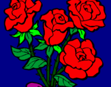 Disegno Mazzo di rose  pitturato su MATILDA