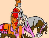 Disegno Cavaliere a cavallo pitturato su antonio