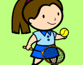 Disegno Ragazza che gioca a tennis  pitturato su lola
