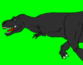 Disegno Tyrannosaurus Rex  pitturato su giulio