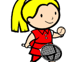 Disegno Ragazza che gioca a tennis  pitturato su giovanna 