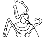 Disegno Osiris pitturato su 1