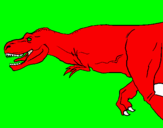 Disegno Tyrannosaurus Rex  pitturato su ale