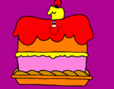 Disegno Torta di compleanno  pitturato su Federica