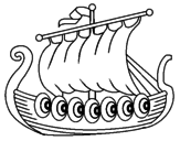 Disegno Barca vikinga  pitturato su ULISSE