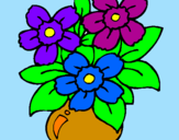 Disegno Vaso di fiori  pitturato su Camilla