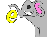 Disegno Elefante  pitturato su graziano
