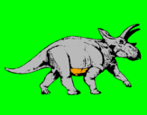 Disegno Triceratops pitturato su LORENZO C.