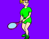 Disegno Ragazza che gioca a tennis  pitturato su Lorenza