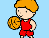 Disegno Giocatore di pallacanestro  pitturato su MAX