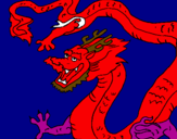 Disegno Drago cinese pitturato su silvio
