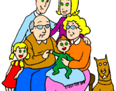 Disegno Famiglia pitturato su reby