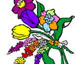 Disegno Mazzo di fiori pitturato su fgfffb