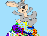 Disegno Coniglio di Pasqua pitturato su Cristian