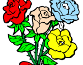 Disegno Mazzo di rose  pitturato su JASMIN