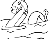 Disegno Mostro di Loch Ness  pitturato su a