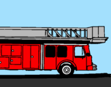 Disegno Camion dei pompieri con la scala pitturato su samuele