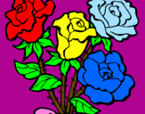 Disegno Mazzo di rose  pitturato su Natasha