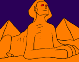 Disegno Sfinge pitturato su paolo