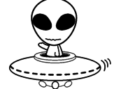 Disegno Alieno pitturato su ciao
