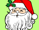Disegno Faccione Babbo Natale  pitturato su margarita