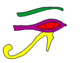 Disegno Occhio di Horus  pitturato su  DAWILLLO