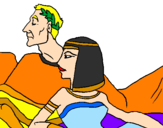 Disegno Cesare e Cleopatra  pitturato su soldato romano luigi