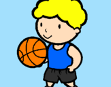 Disegno Giocatore di pallacanestro  pitturato su   pierpaolo