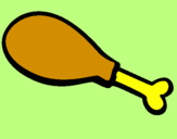 Disegno Coscette di pollo  pitturato su margarita
