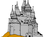Disegno Castello medievale  pitturato su matteo