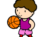 Disegno Giocatore di pallacanestro  pitturato su MATTEO