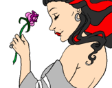 Disegno Principessa con una rosa pitturato su Anastasia 