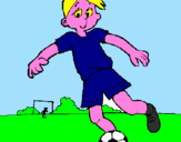 Disegno Giocare a calcio pitturato su Gabriele