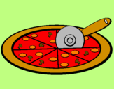 Disegno Pizza pitturato su floricientina(zaira)