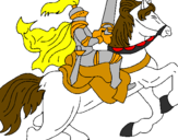 Disegno Cavaliere a cavallo pitturato su cavaliere