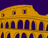 Disegno Colosseo pitturato su titti