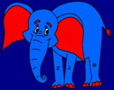 Disegno Elefante felice  pitturato su niccolò
