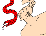 Disegno Serpente e guerriero pitturato su dainnmlo54