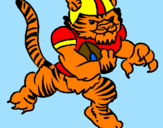 Disegno Giocatore tigre  pitturato su sara
