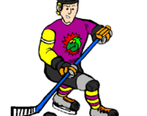 Disegno Giocatore di hockey su ghiaccio pitturato su Raffaele